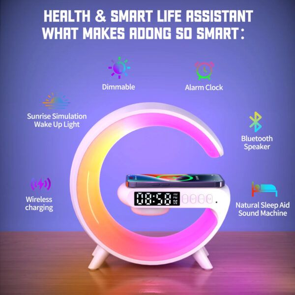 5IN1 Smart wireless Charger Table Lamp Bluetooth Speaker | স্মার্ট ওয়্যারলেস চার্জার টেবিল ল্যাম্প ব্লুটুথ স্পিকার Specification 1